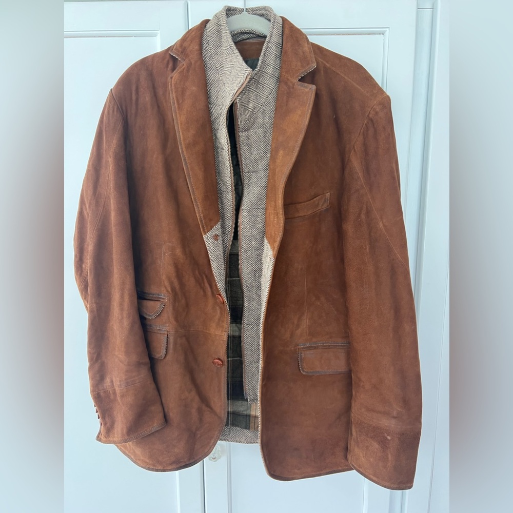 Flynt jacket coat brown leather 44r